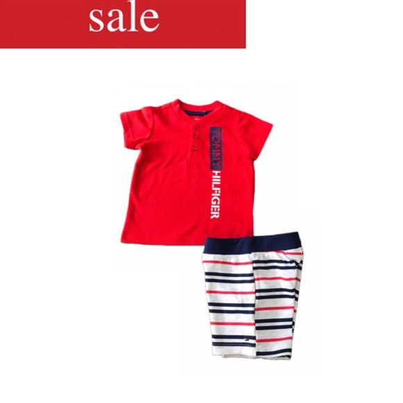 SALE Tommy Hilfiger Baby Two- Piece Shorts Outfit size 6-9 months - Picture 1 of 5